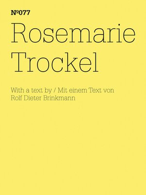 cover image of Rosemarie Trockel